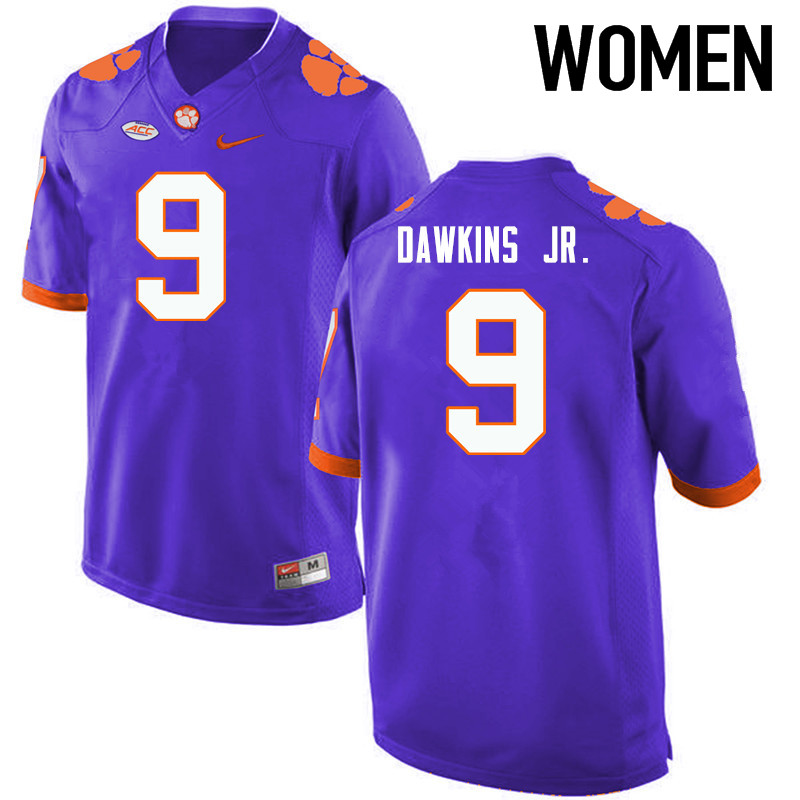 Women Clemson Tigers #9 Brian Dawkins Jr. College Football Jerseys-Purple